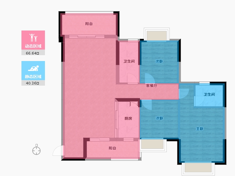 广西壮族自治区-桂林市-汇金万象滨江府-96.06-户型库-动静分区