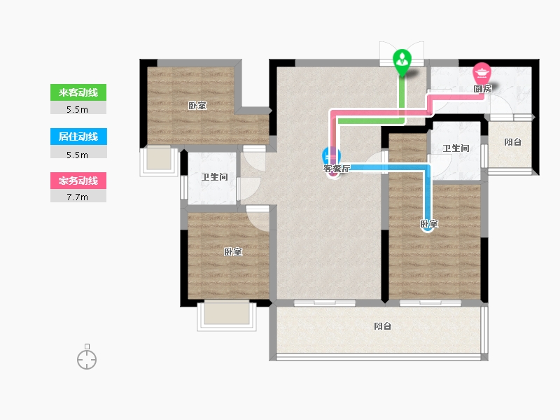 四川省-成都市-人居翠怡峰荟-92.47-户型库-动静线