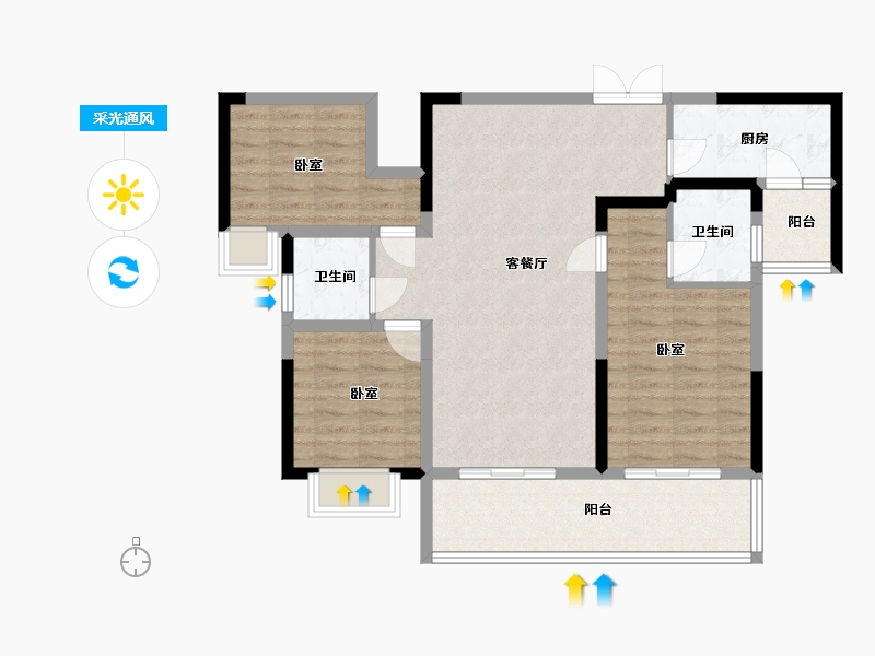 四川省-成都市-人居翠怡峰荟-92.47-户型库-采光通风