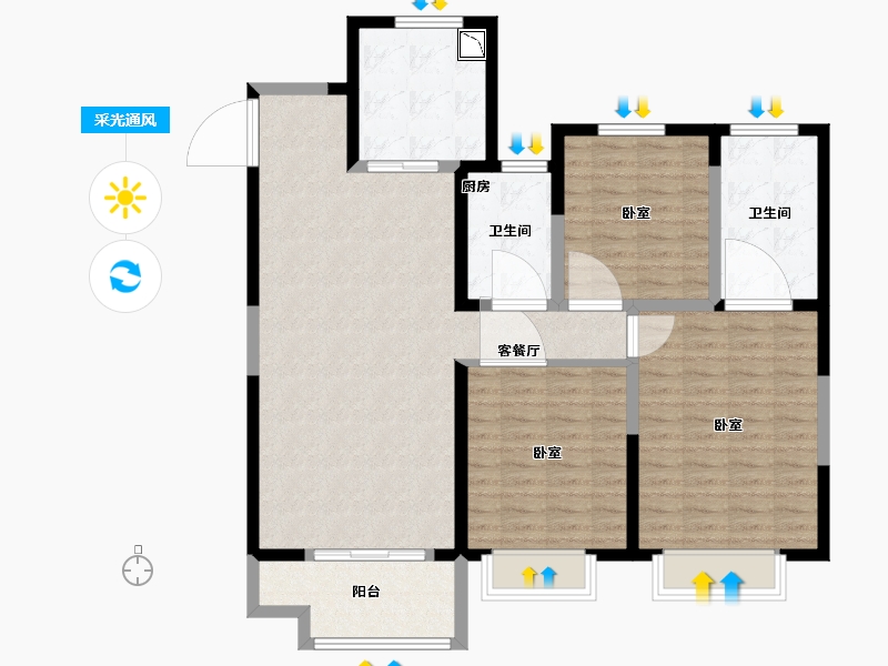 山西省-太原市-红星天润-111.26-户型库-采光通风