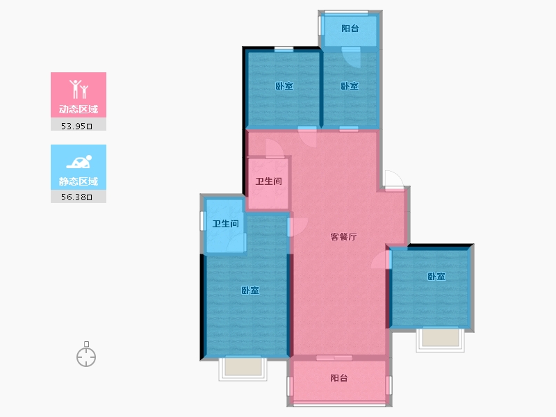 山西省-太原市-大同恒大悦府-98.68-户型库-动静分区