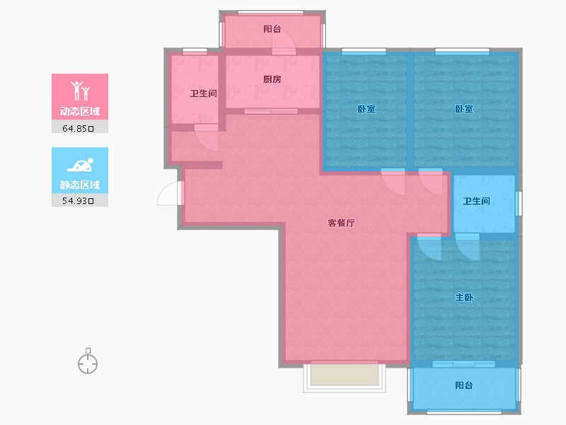 山西省-太原市-天泰·玉泽园-107.11-户型库-动静分区