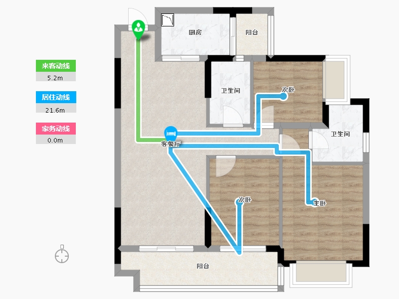 广西壮族自治区-桂林市-汇金万象滨江府-84.95-户型库-动静线