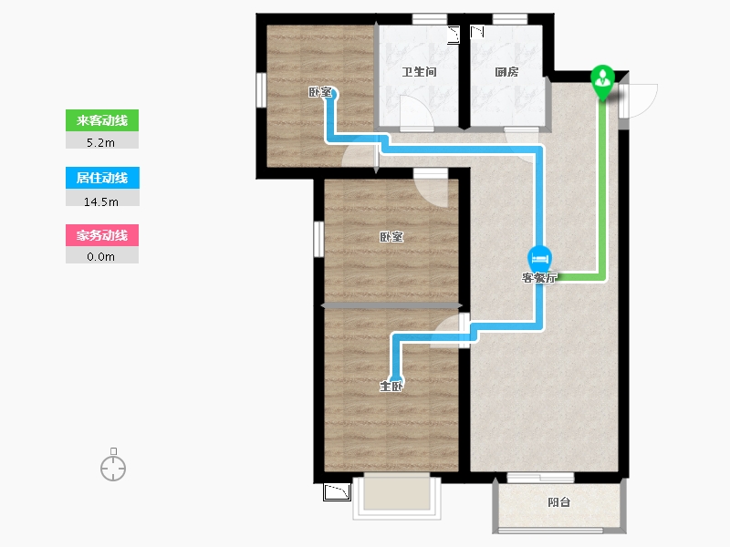 山西省-太原市-逍邦Art Life-69.25-户型库-动静线