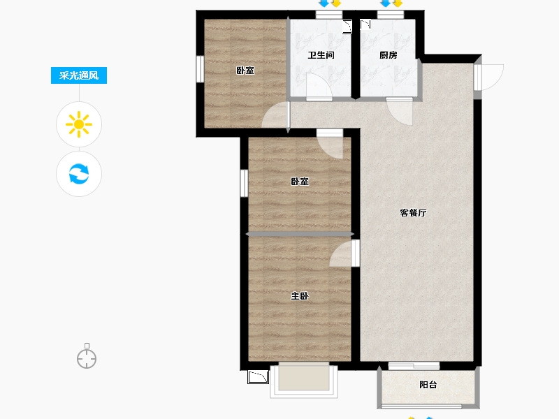 山西省-太原市-逍邦Art Life-69.25-户型库-采光通风