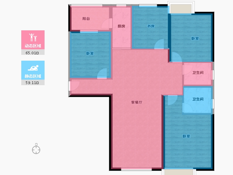 云南省-曲靖市-金色尚居-111.66-户型库-动静分区