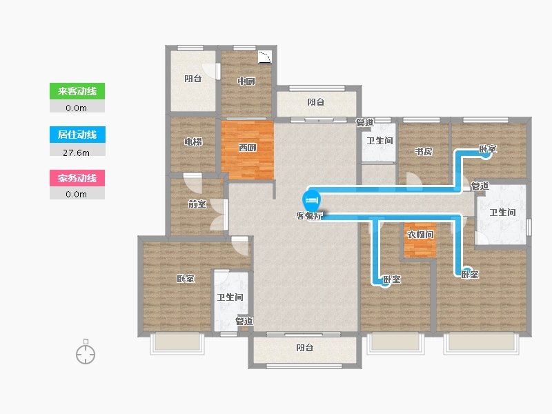 河北省-邯郸市-碧桂园美的东麟府-187.71-户型库-动静线