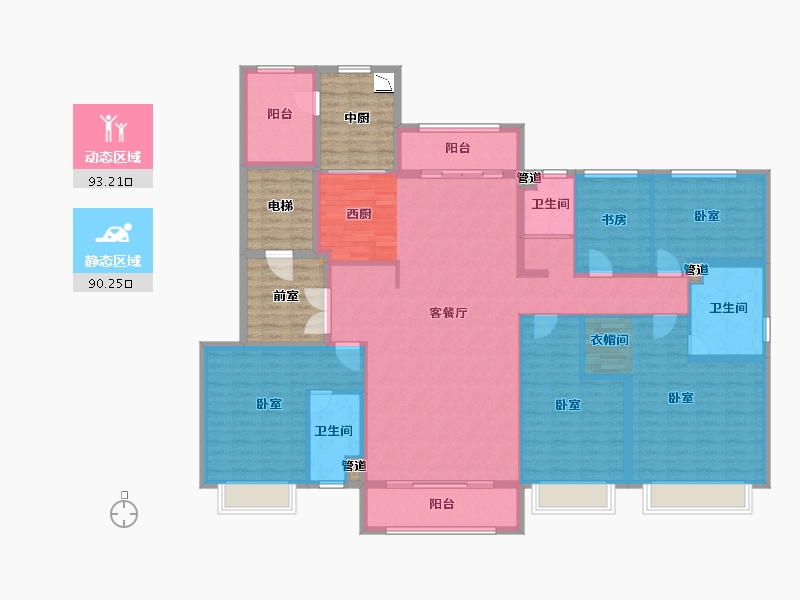 河北省-邯郸市-碧桂园美的东麟府-187.71-户型库-动静分区