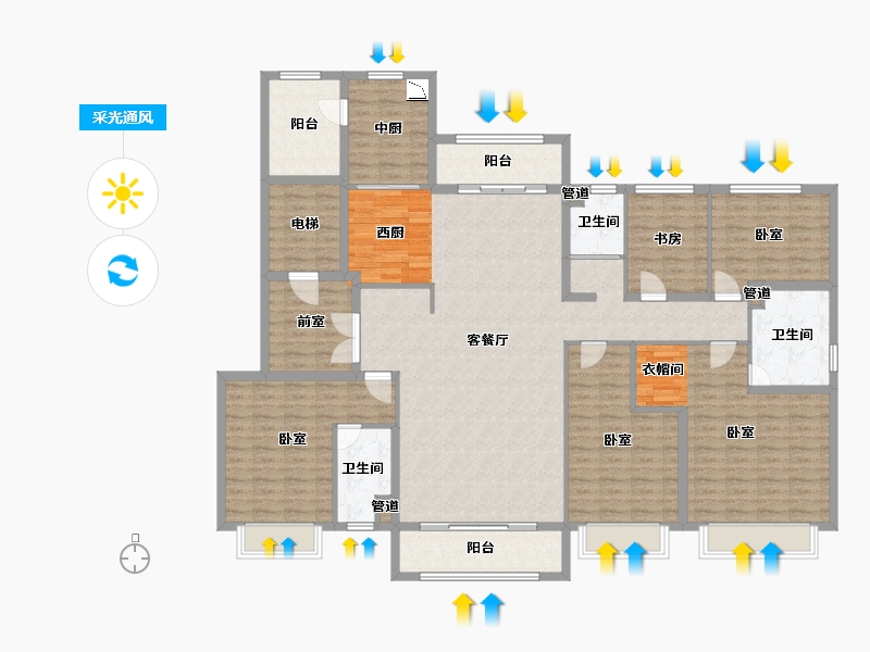 河北省-邯郸市-碧桂园美的东麟府-187.71-户型库-采光通风