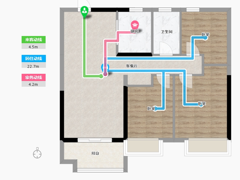 河北省-沧州市-保利拉菲公馆-76.11-户型库-动静线