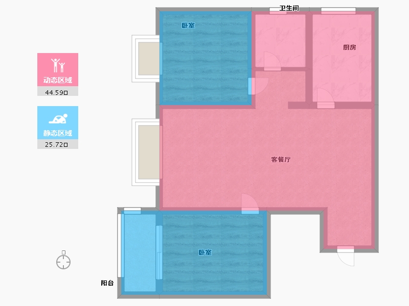 山西省-太原市-东润国际3期-61.99-户型库-动静分区