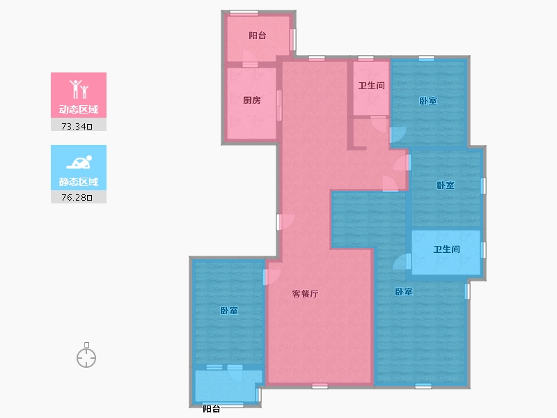 河北省-沧州市-贻成·御景狮城-133.99-户型库-动静分区