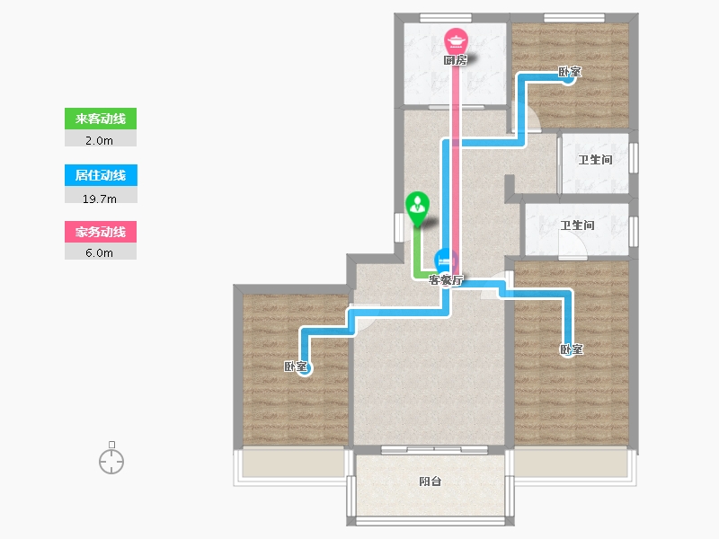 河北省-沧州市-沧州碧桂园天誉珑樾-89.55-户型库-动静线