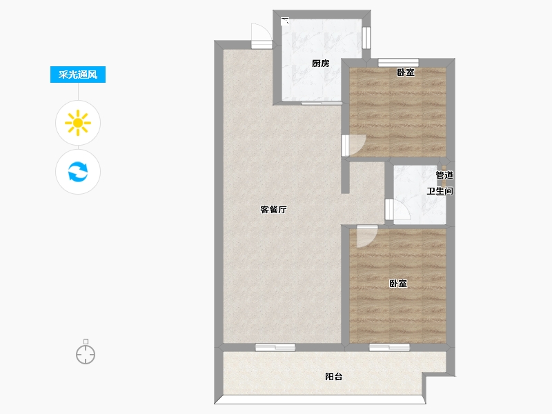 山西省-太原市-中铁诺德逸宸云著-66.00-户型库-采光通风