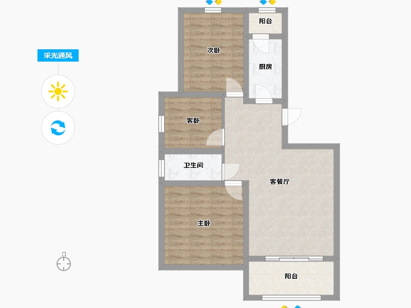 河北省-沧州市-嘉禾一方-74.06-户型库-采光通风