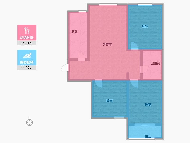 山西省-太原市-东润国际3期-84.00-户型库-动静分区