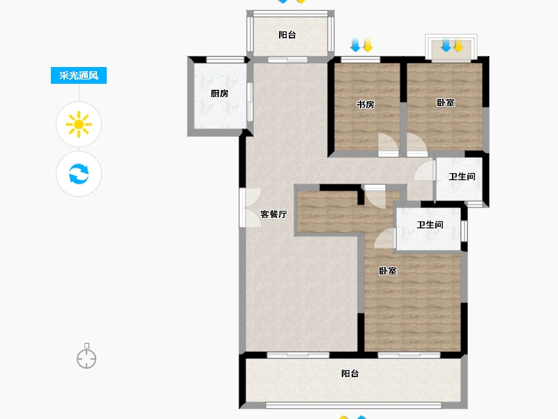 四川省-成都市-人居翠怡峰荟-112.39-户型库-采光通风