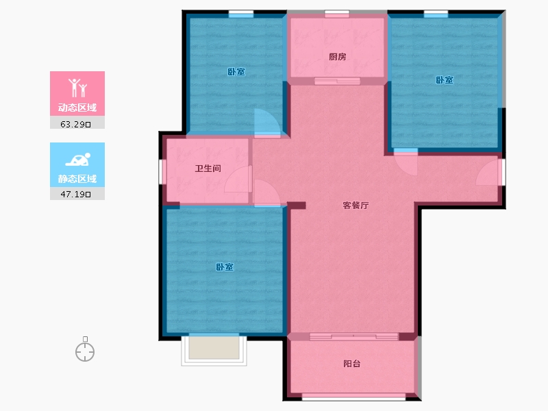 山西省-太原市-棕榈西园-99.56-户型库-动静分区