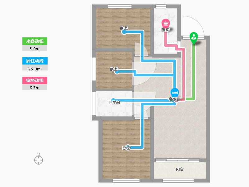 河北省-沧州市-长丰阅璟-80.03-户型库-动静线