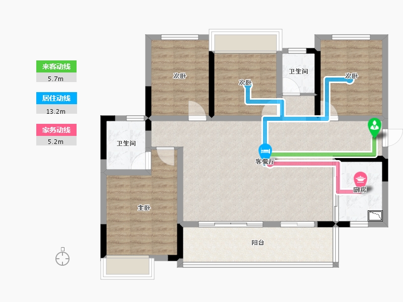 广西壮族自治区-桂林市-彰泰冠臻园-98.84-户型库-动静线