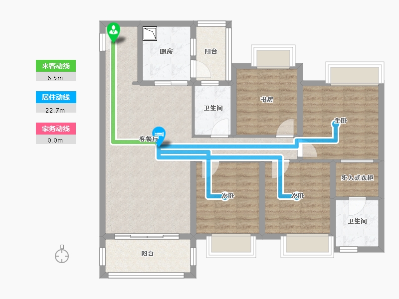 四川省-成都市-华宇旭辉锦绣广场住宅-100.15-户型库-动静线