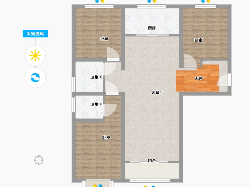 山西省-太原市-台商书语郡-101.00-户型库-采光通风