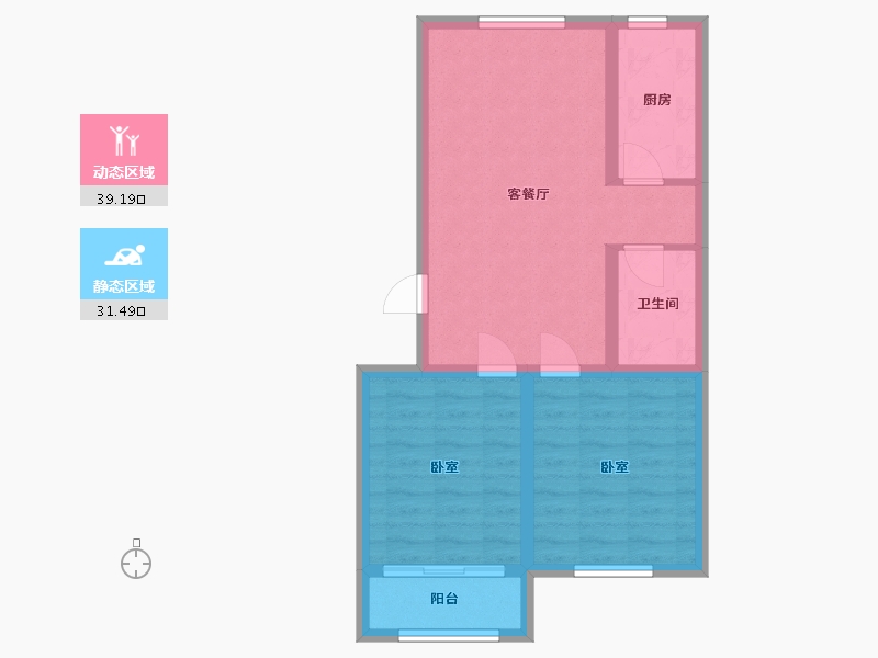 山西省-太原市-东润国际4期-62.88-户型库-动静分区