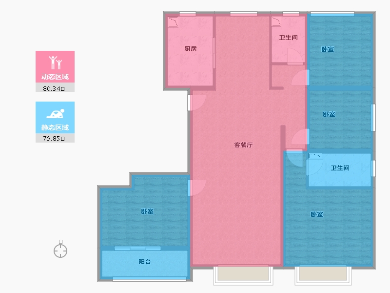 山西省-太原市-鸿赫·时代天际-144.78-户型库-动静分区