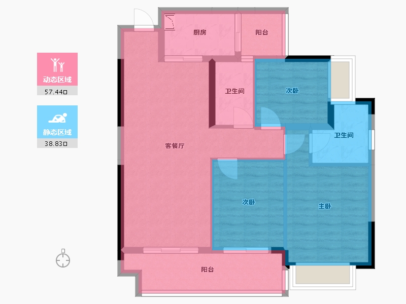 广西壮族自治区-桂林市-汇金万象滨江府-86.20-户型库-动静分区