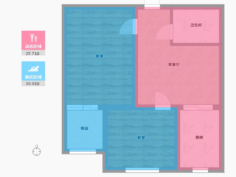 河北省-沧州市-长丰阅璟-48.94-户型库-动静分区