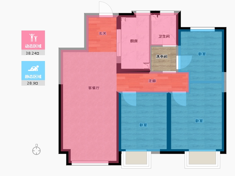 山西省-太原市-招商公园1872-61.17-户型库-动静分区