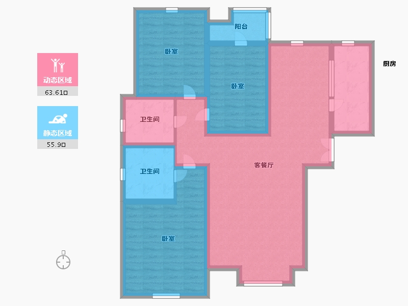 河北省-沧州市-贻成·御景狮城-106.00-户型库-动静分区