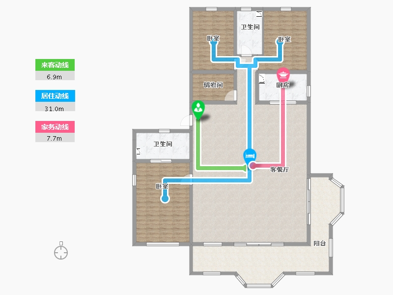 山西省-太原市-万科中央公园-190.48-户型库-动静线