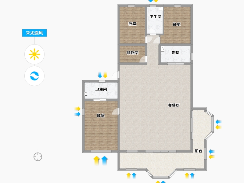 山西省-太原市-万科中央公园-190.48-户型库-采光通风