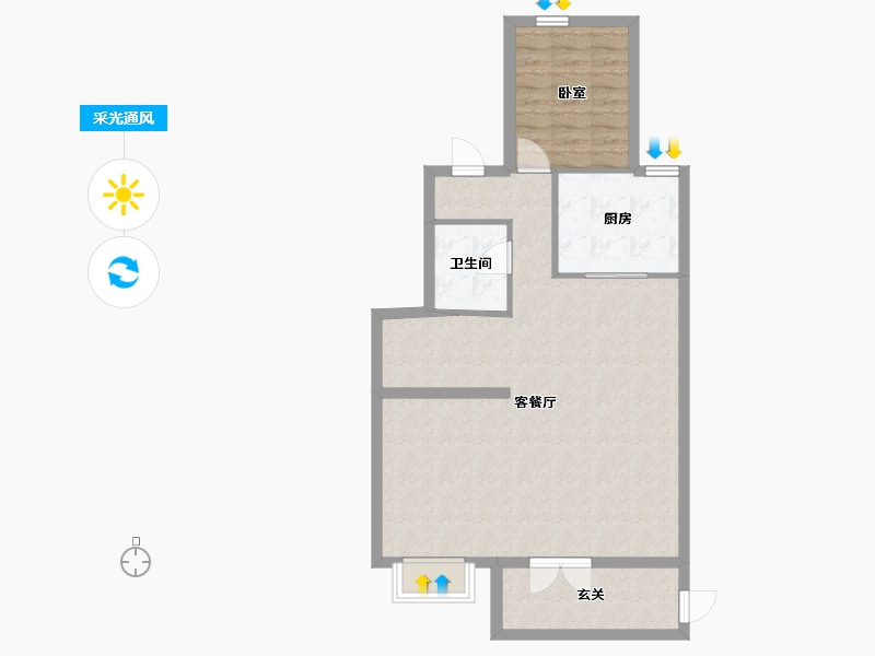 山西省-太原市-阳光城花满墅-76.73-户型库-采光通风