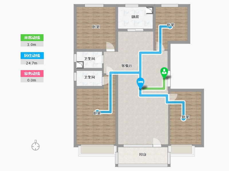 河北省-沧州市-沧州碧桂园天誉珑樾-133.19-户型库-动静线