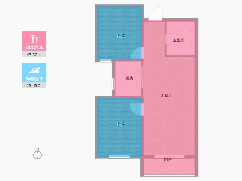 山西省-大同市-新发地·峰景山水-65.48-户型库-动静分区