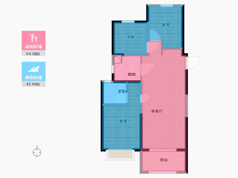 山西省-太原市-红星天润-87.40-户型库-动静分区