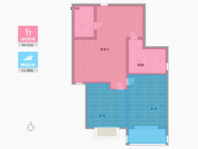 山西省-太原市-东润国际3期-66.99-户型库-动静分区