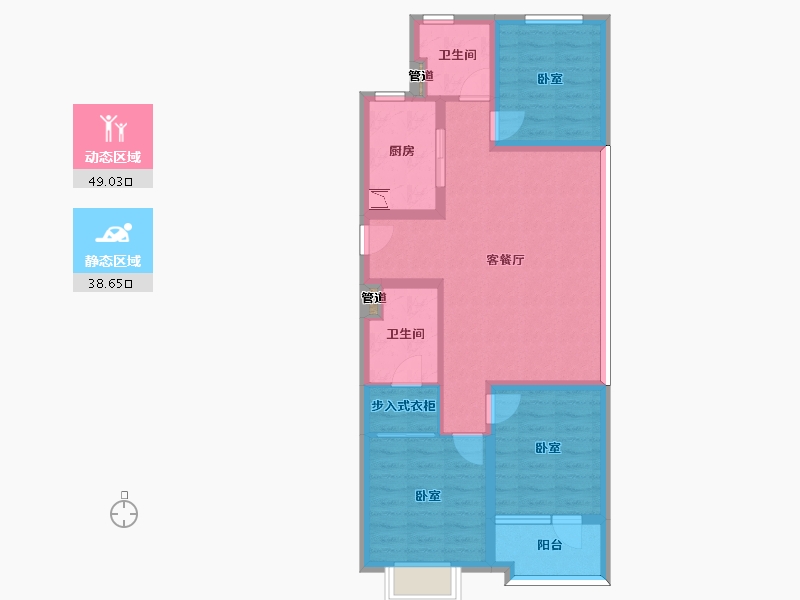 山西省-太原市-太原红星天悦-77.66-户型库-动静分区