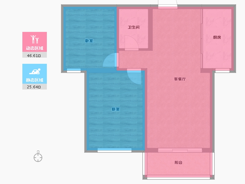 山西省-大同市-华岳华府豪庭-64.69-户型库-动静分区