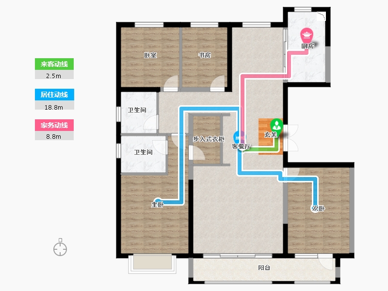 河北省-唐山市-万科金域缇香-136.92-户型库-动静线