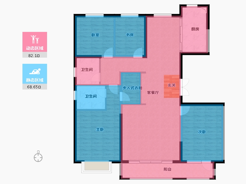 河北省-唐山市-万科金域缇香-136.92-户型库-动静分区