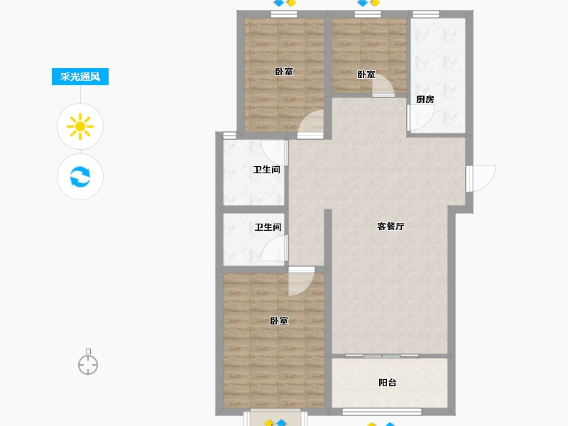 山西省-太原市-台商书语郡-99.85-户型库-采光通风