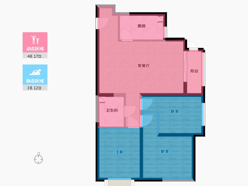 山西省-太原市-晨煜·唐槐园三期-76.78-户型库-动静分区