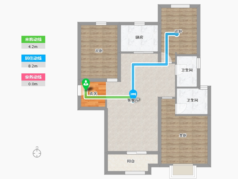 河北省-廊坊市-龙邸·厚得街-85.36-户型库-动静线