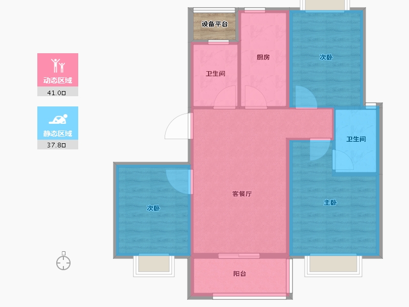 云南省-昆明市-中建龙熙国际-72.30-户型库-动静分区