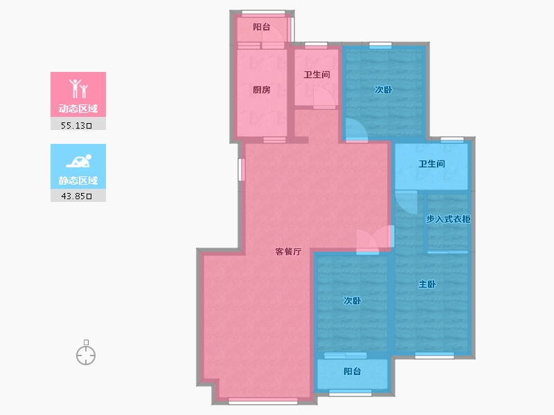 河北省-廊坊市-幸福家园-87.21-户型库-动静分区