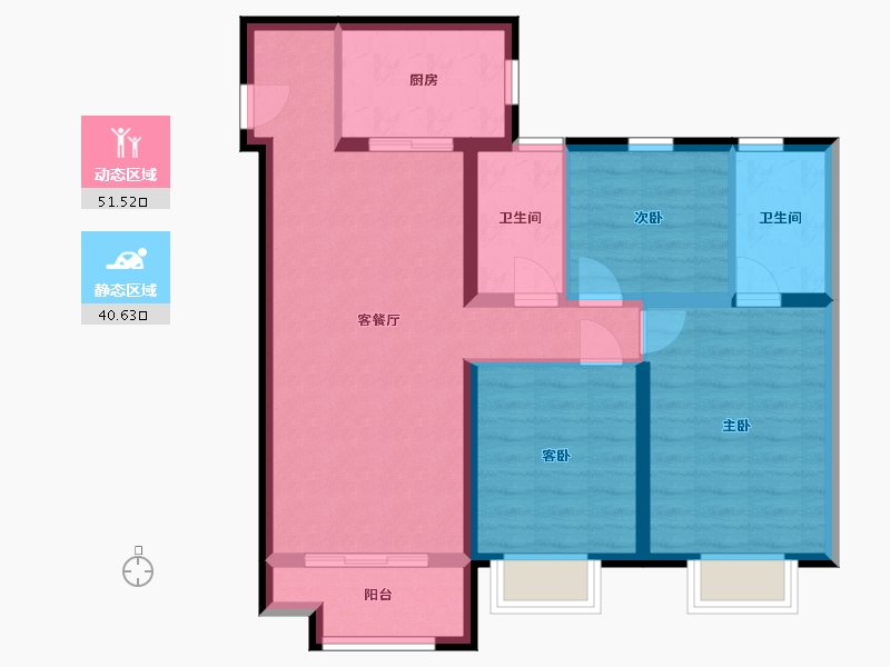 河北省-沧州市-保利香槟国际-82.12-户型库-动静分区