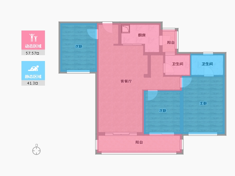 四川省-成都市-花样年香門第西区-87.55-户型库-动静分区